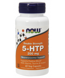 5 HTP Double Strength 200 mg 60 Veg Capsules - Now Foods