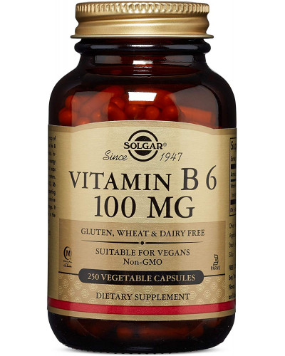 Vitamin B6, 100 mg, 250 Vegetable Capsules