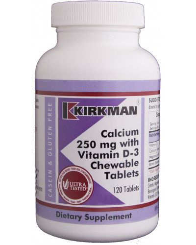 Calcium 250 mg w/Vitamin D-3 Chewable Tablets 120 ct