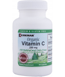 Vitamin C 250 mg (All Natural and Corn Free) Contains Organic Ingredients- 90ct