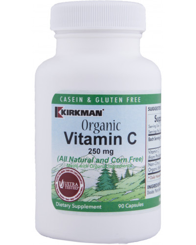 Vitamin C 250 mg (All Natural and Corn Free) Contains Organic Ingredients- 90ct